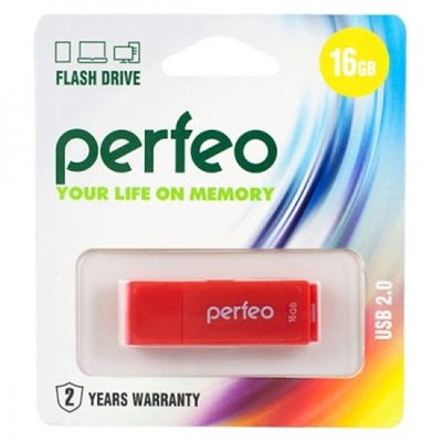 USB-флеш-накопитель PERFEO 16GB C04 Red