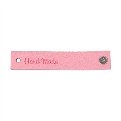 Бирка Hand Made с кобурной кнопкой, цвет Розовый
