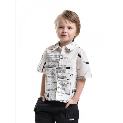 Рубашка для мальчика (104-122см) 33-58765-1(2) белый/черный