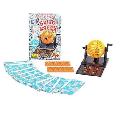 Настольная Игра Бинго лотерея (барабан, карточки, 90 шариков, в коробке, от 4 лет) 629005/8021, (Shantou Gepai Plastic lndustrial Сo. Ltd)