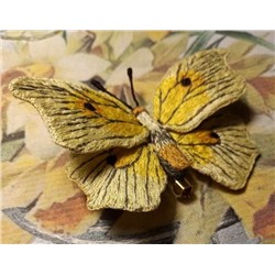 Набор для вышивания «Гладкий мир»  Брошь бабочка "Лимонница" - набор