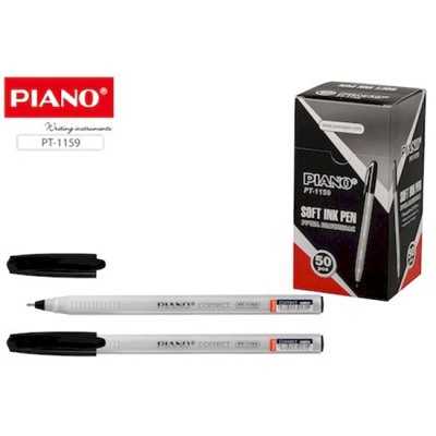 Ручка шариковая масляная PT-1159 /чёрн "PIANO correct" черная, 0.7мм трехгранный корпус Piano