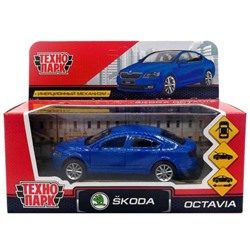 Модель Инерционная Технопарк Skoda Octavia (12см, металл, открываются двери, синий, в коробке) OCTAVIA-BU, (Shantou City Daxiang Plastic Toy Products Co., Ltd)