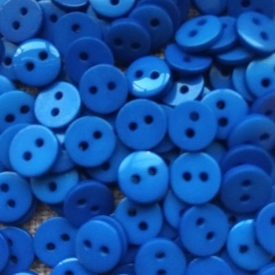 Пуговка декоративная диаметр 9 мм,  цвет синий, 20 шт.
