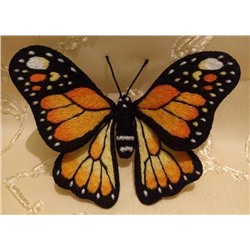 Набор для вышивания «Гладкий мир»  Брошь бабочка "Монарх" - набор
