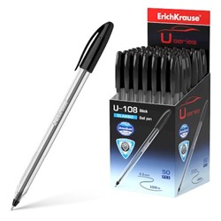 Ручка шариковая U-108 Classic Stick Ultra Glide Technology черная 1.0мм 47566 Erich Krause