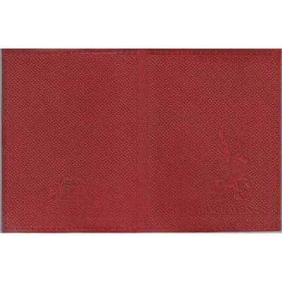 Бумажник водителя + обложка для паспорта натуральная кожа, красный, тисн.конгрев "Documents" 1,06-201 ПОЛИГРАФДРУГ